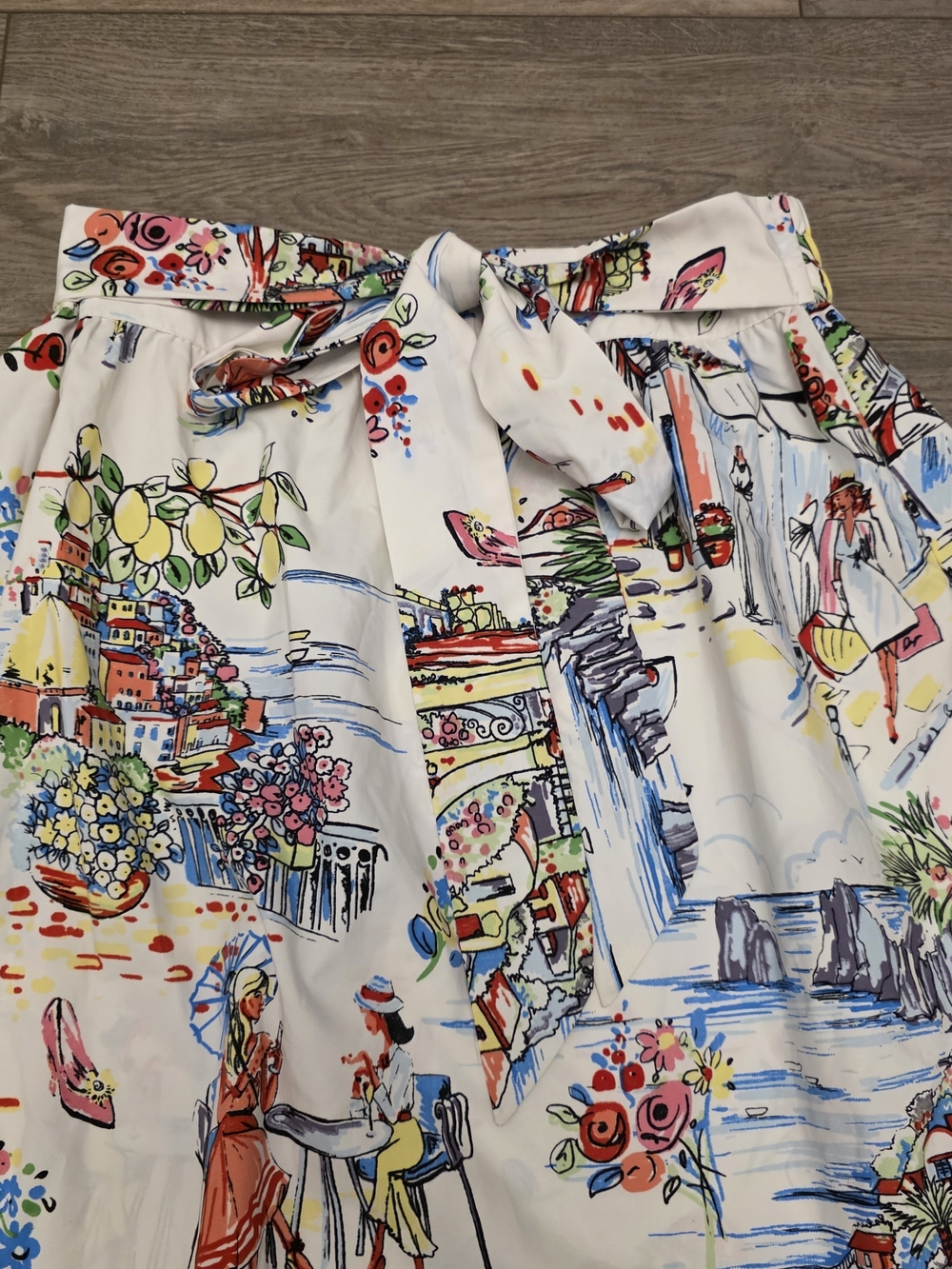 Her Destiny Mediterranean Scenic Print Midi Skirt Size Large - Picture 3 of 9
